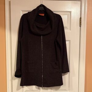 Patrizia Luca Elegant Black Cowl Neck Sweater